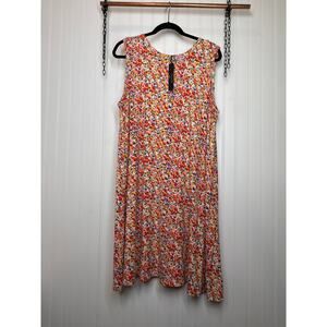 NWT Tahari Woman Multicolor Floral Sleeveless Swing Dress Casual Plus Size 1X